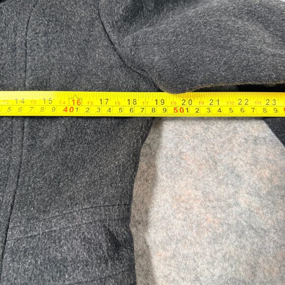 Calvin Klein Women's Black Warm Winter Wool Blend Pea Coat Button Up Size 6 - Picture 10 of 11